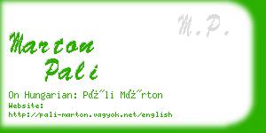 marton pali business card